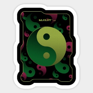 Digital Balance: A Cyberpunk Yin and Yang Sticker